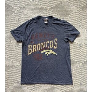 NFL Team Apparel Denver‎ Broncos Retro Style Logo T-Shirt - Blue - Medium
